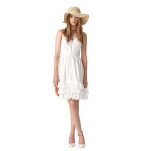 TRACY FEITH for Target white zip front Ruffle Eyelet Cotton Camisole Dress NWT